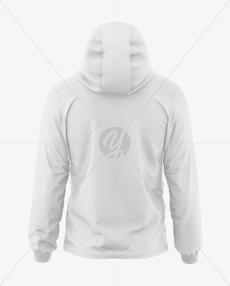 Men's Anorak Windbreaker Jacket Mockup - Back View