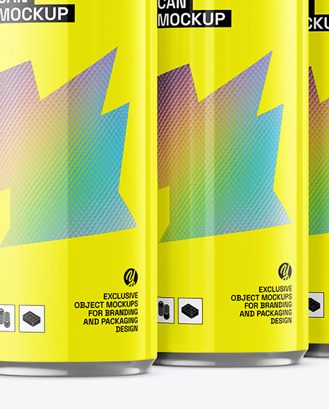 Glossy Cans Mockup