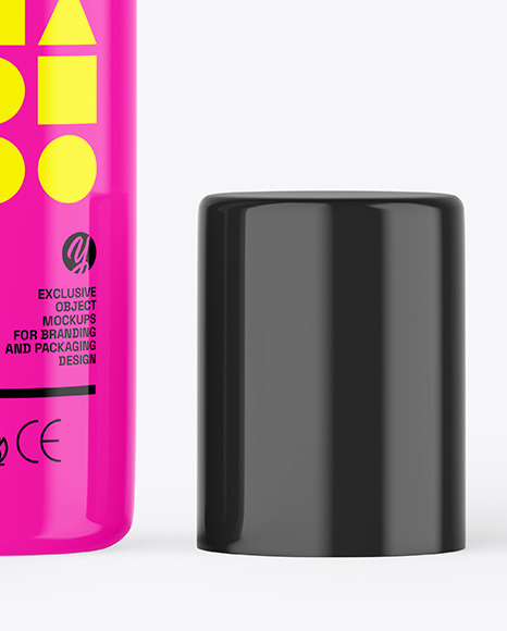 Opened Glossy Roll-On Deodorant Mockup