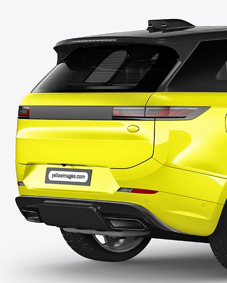 Crossover SUV Mockup - Back Half Side View