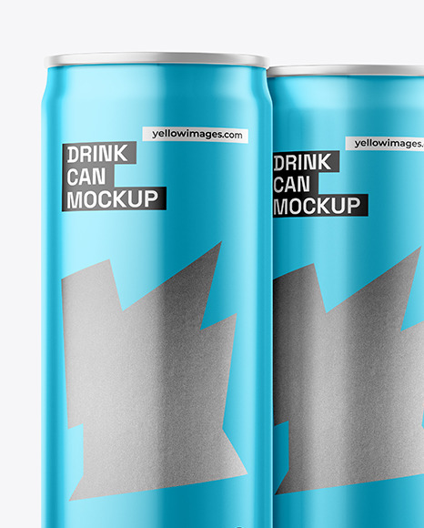 Matte Metallic Cans Mockup