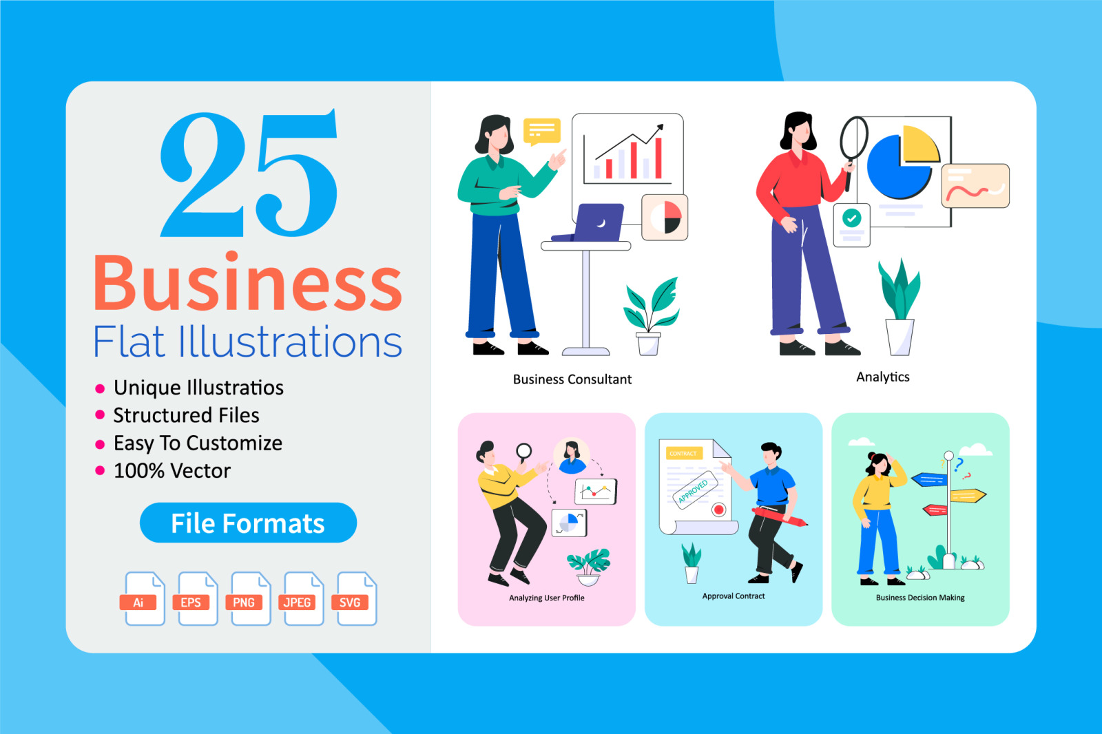 Business Flat Illustration Pack Vol 01