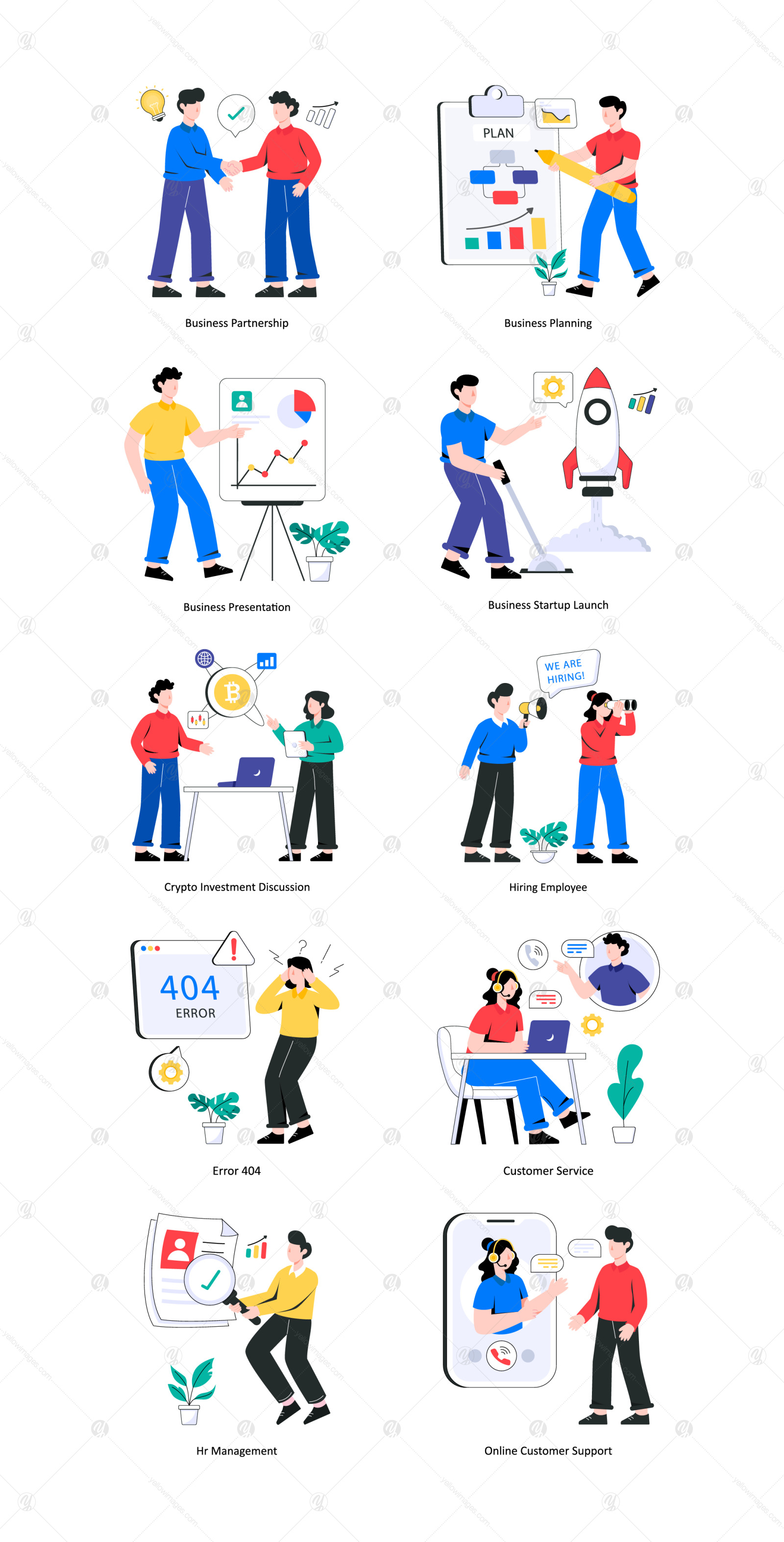 Business Flat Illustration Pack Vol 01