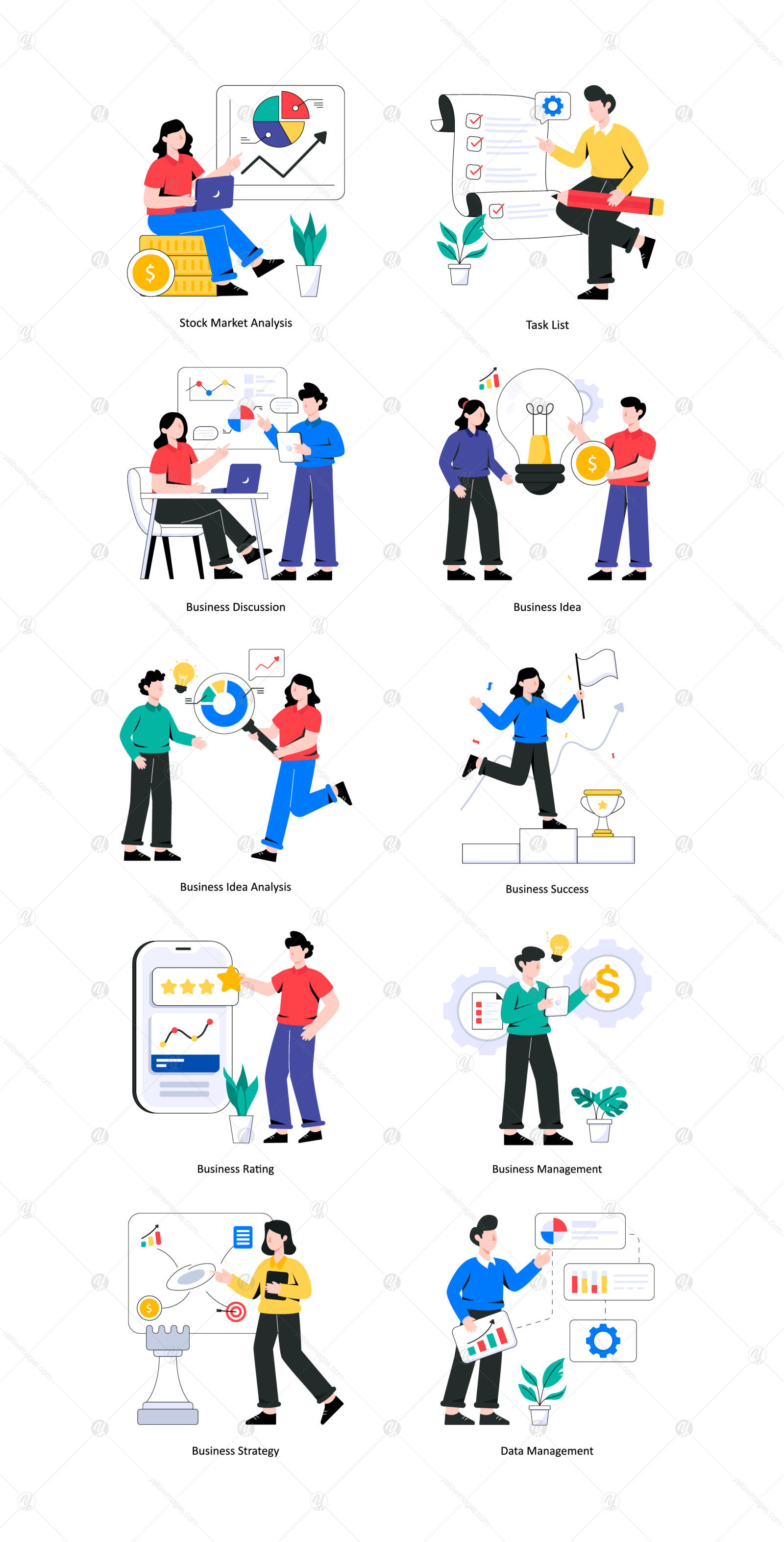 Business Flat Illustration Pack Vol 01