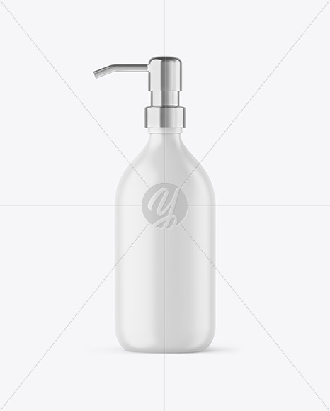 Matte Cosmetic Bottle with Pump Mockup