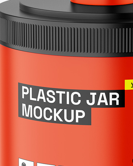 Matte Plastic Jar With Pump Dispenser Mockup