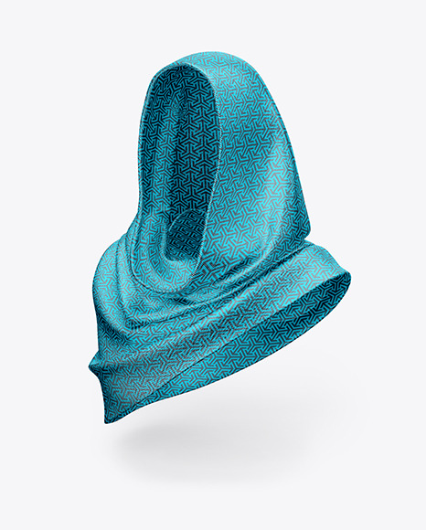 Semi Metallic Scarf Mockup - Front Halfside View