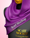 Semi Metallic Scarf Mockup - Front Halfside View