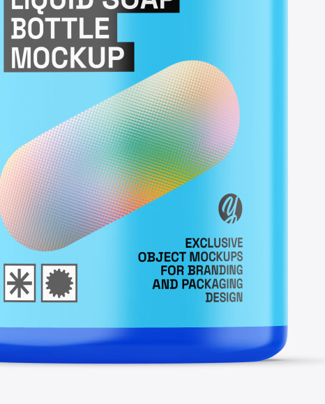 Glossy Liquid Soap Bottle W/ Pump Mockup