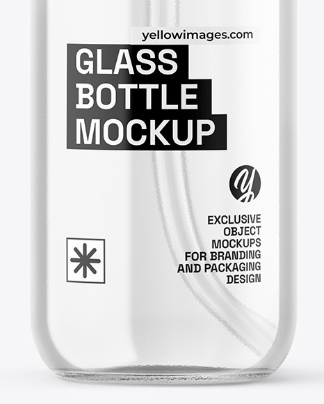 Clear Glass Cosmetic Bottle with Pump Mockup