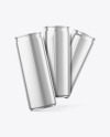 Glossy Metallic Cans Mockup