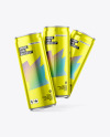 Glossy Metallic Cans Mockup