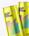Glossy Metallic Cans Mockup