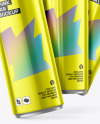 Glossy Metallic Cans Mockup