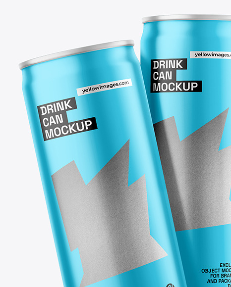 Matte Metallic Cans Mockup