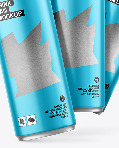 Matte Metallic Cans Mockup