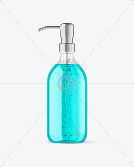 Color Liquid Glass Cosmetic Bottle with Pump Mockup Color Liquid Glass Cosmetic Bottle with Pump Mockup