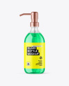 Color Liquid Glass Cosmetic Bottle with Pump Mockup Color Liquid Glass Cosmetic Bottle with Pump Mockup
