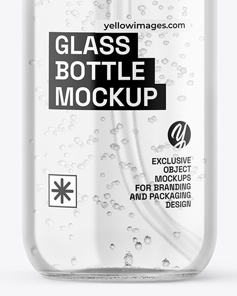 Clear Glass Cosmetic Bottle with Pump Mockup