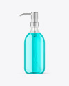 Color Liquid Glass Cosmetic Bottle with Pump Mockup