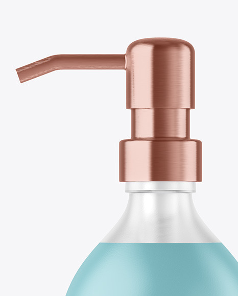 Frosted Liquid Soap Glass Cosmetic Bottle with Pump Mockup