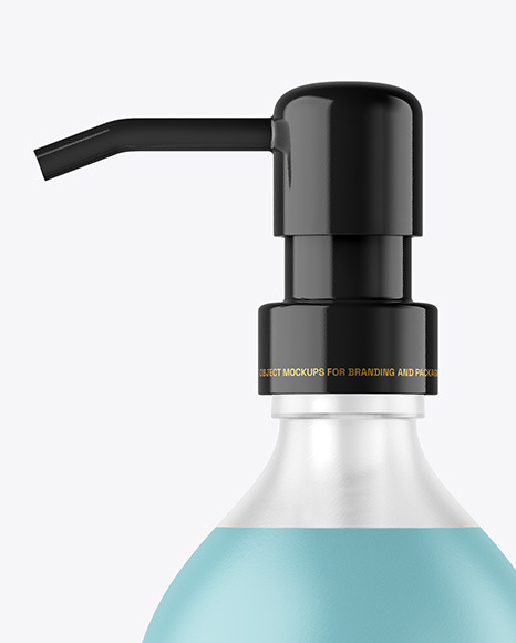 Frosted Liquid Soap Glass Cosmetic Bottle with Pump Mockup