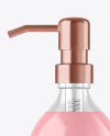 Clear Liquid Soap Glass Cosmetic Bottle with Pump Mockup