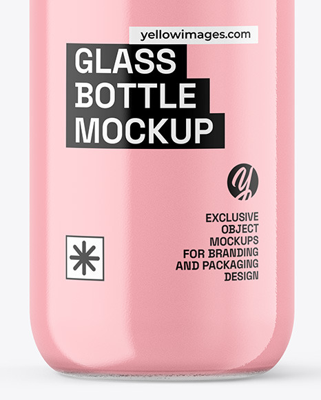 Clear Liquid Soap Glass Cosmetic Bottle with Pump Mockup