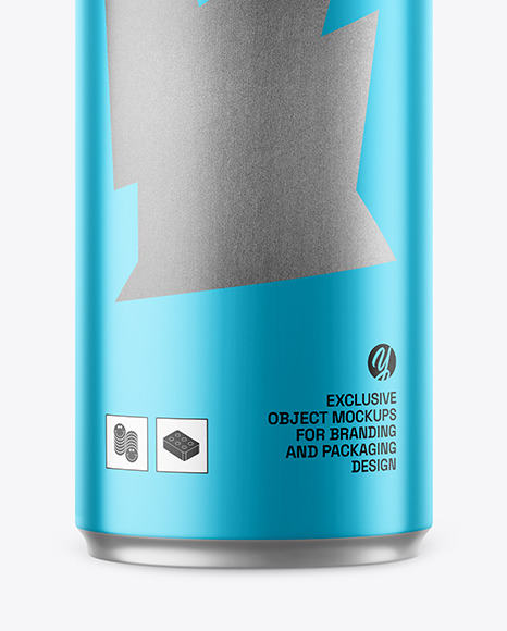 Matte Metallic Can Mockup