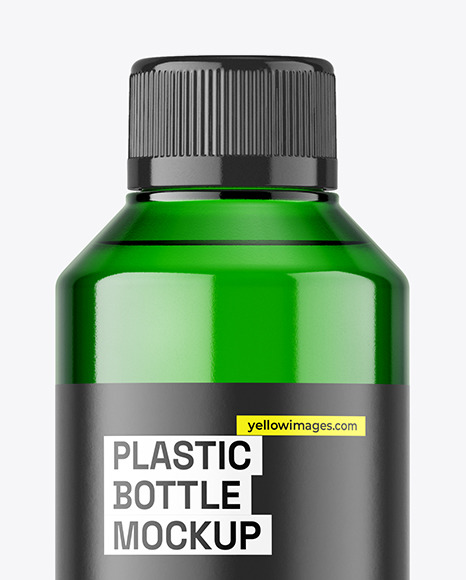 Green Plastic Bottle Mockup