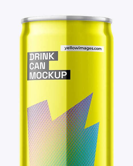 Glossy Metallic Can Mockup