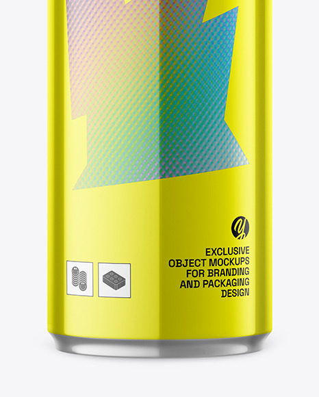 Glossy Metallic Can Mockup