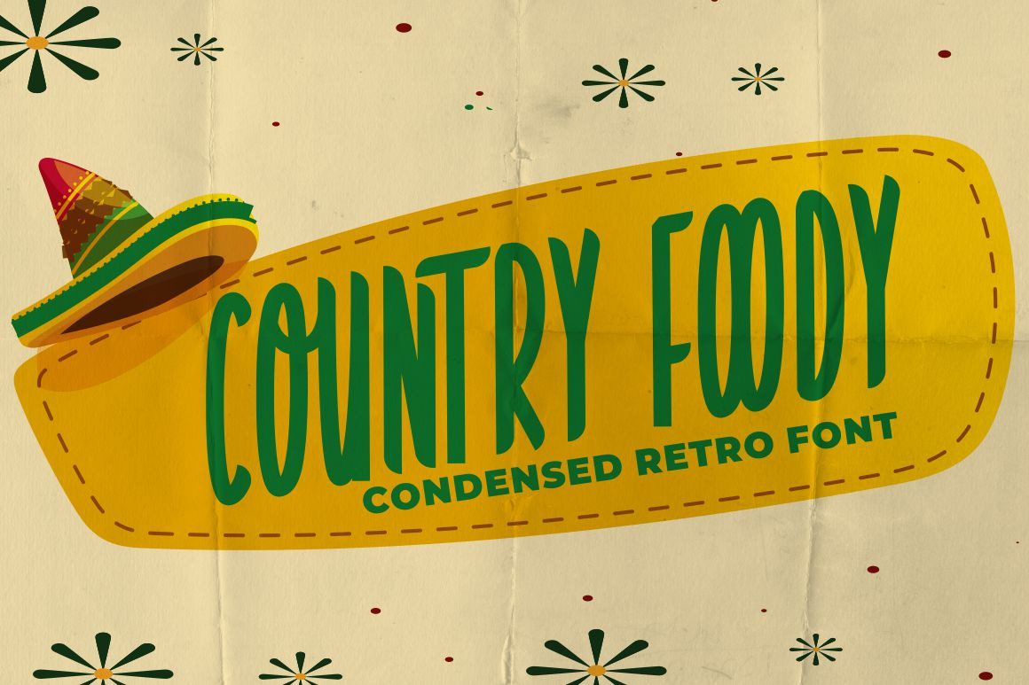 Country Foody - Condensed Retro Font Country Foody - Condensed Retro Font