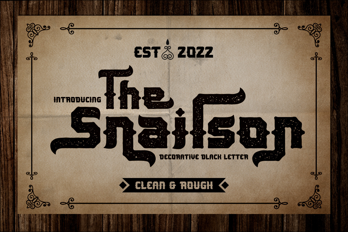 The Snailson - Decorative Black Letter Font The Snailson - Decorative Black Letter Font