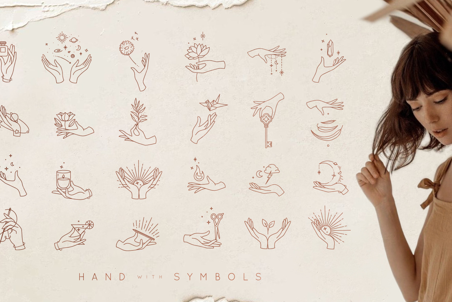 Hand With Symbols Hand With Symbols