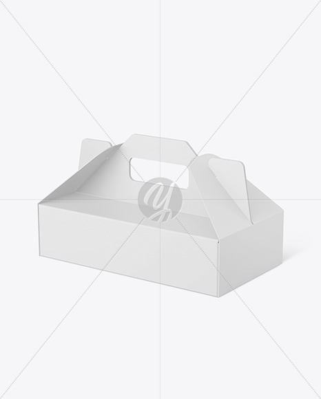 Cardboard Paper Box w/ Handle Mockup