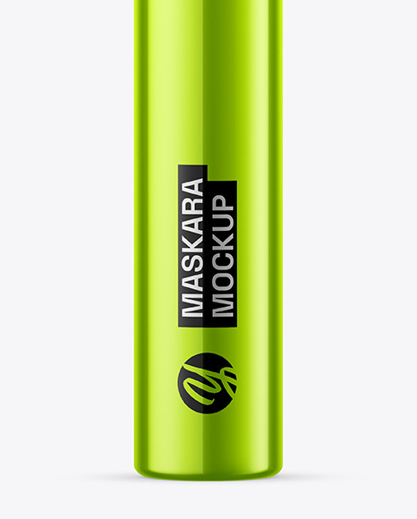 Glossy Metallic Mascara Tube Mockup