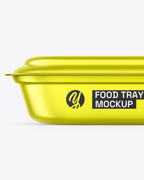 Matte Metallic Food Container Mockup