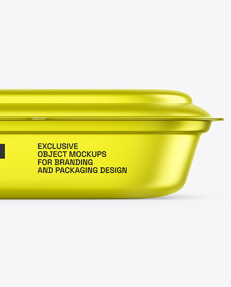 Matte Metallic Food Container Mockup