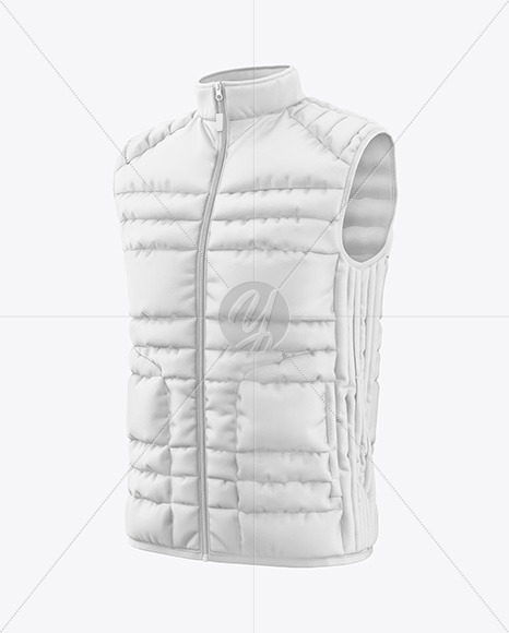 Men's Down Vest Mockup - Half Side View