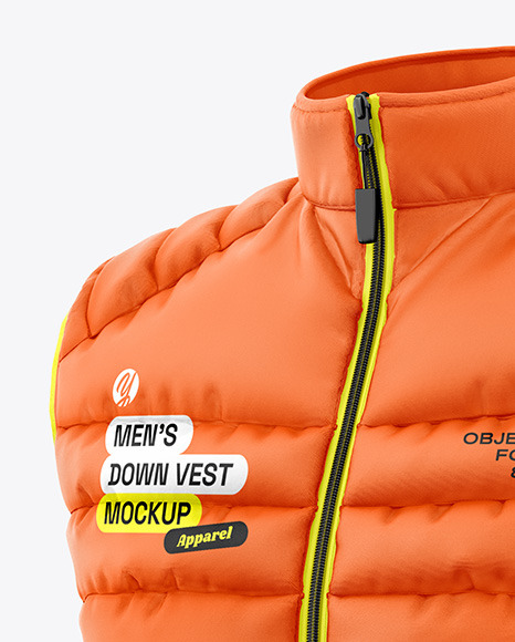 Men's Down Vest Mockup - Half Side View