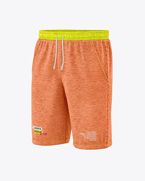 Melange Knitted Shorts Mockup