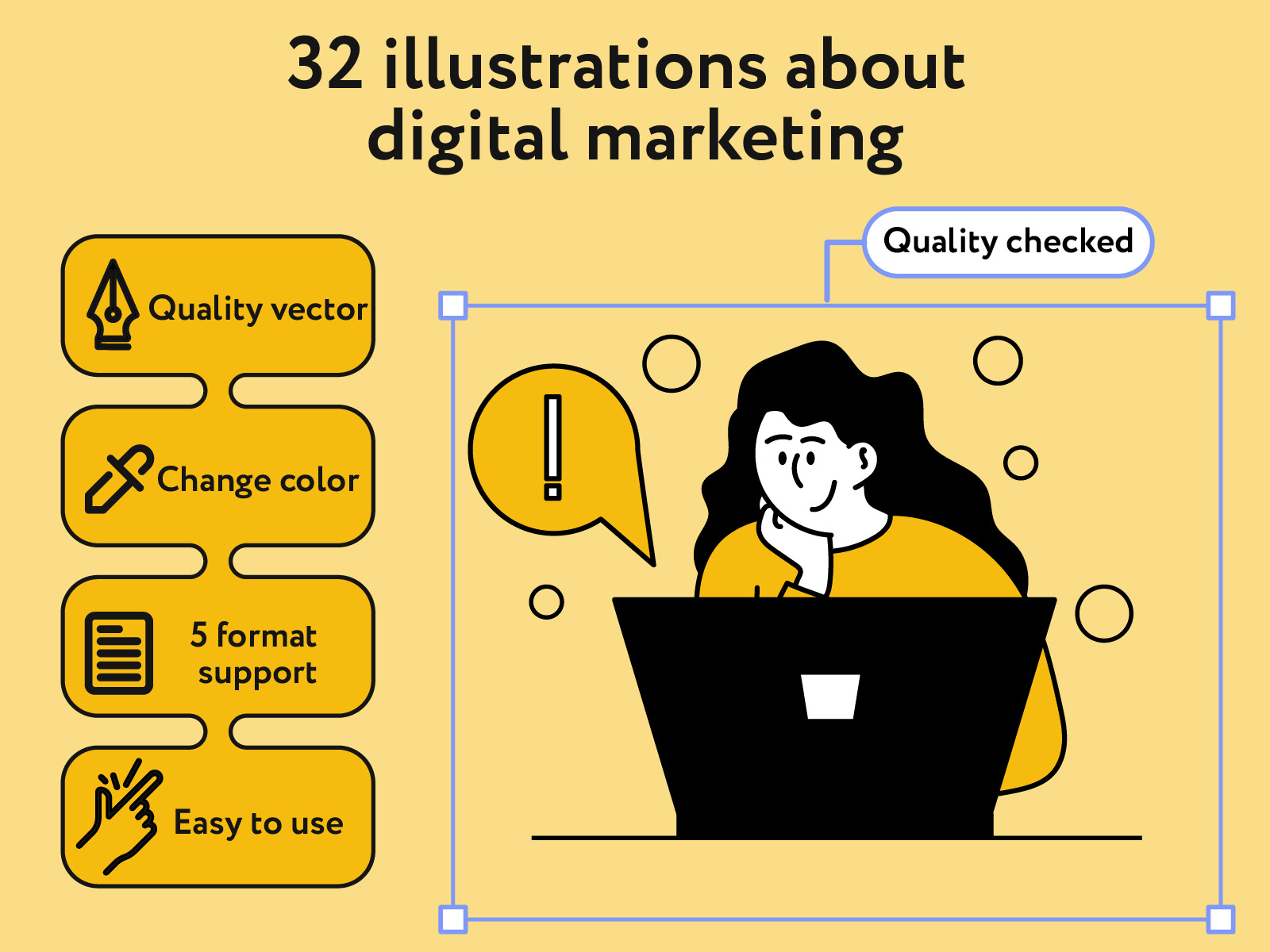 Digital market illustration with people Digital market illustration with people