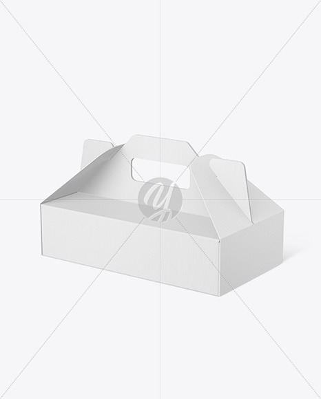 Textured Paper Box w/ Handle Mockup