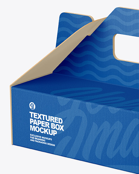 Textured Paper Box w/ Handle Mockup