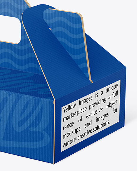 Textured Paper Box w/ Handle Mockup