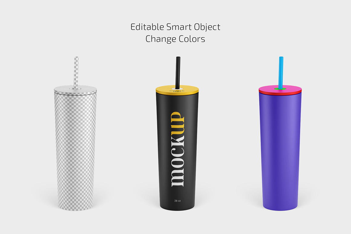 Straw/Flip Lid Tumbler 28 oz Mockup