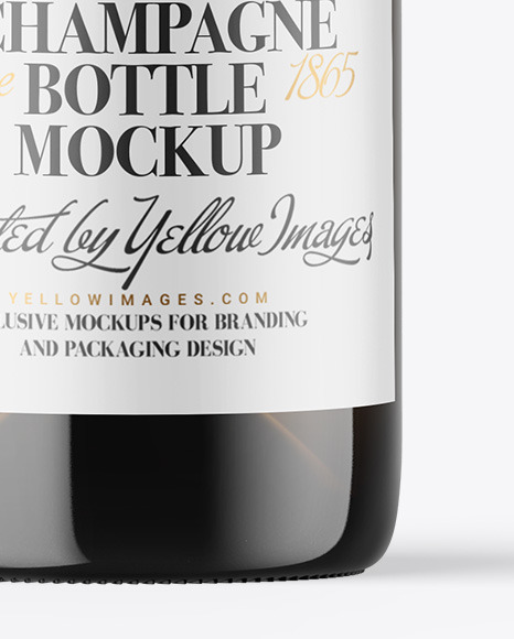 Antique Green Glass Champagne Bottle Mockup Antique Green Glass Champagne Bottle Mockup