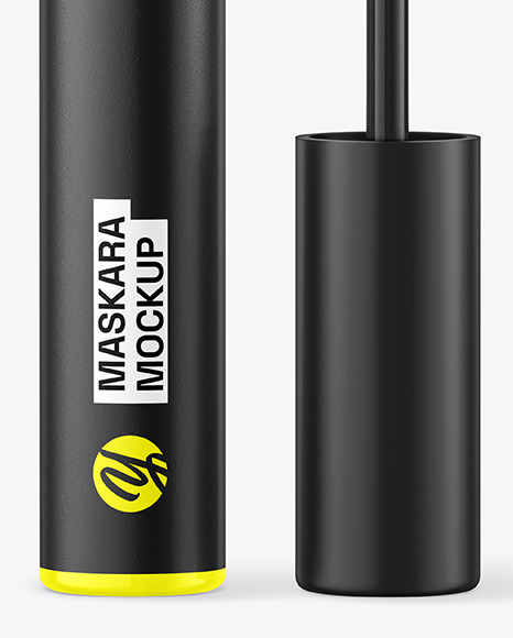 Opened Glossy Mascara Tube Mockup