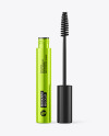 Opened Glossy Metallic Mascara Tube Mockup